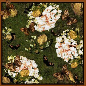 Butterflies in the Garden Silk Scarf by Bela Monde, HandMade